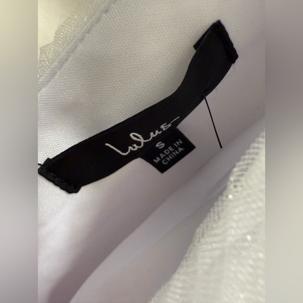 Lulus - Dramatic Arrival White Tulle Tiered Mini Dress - NWT - Size S - Picture 8 of 9